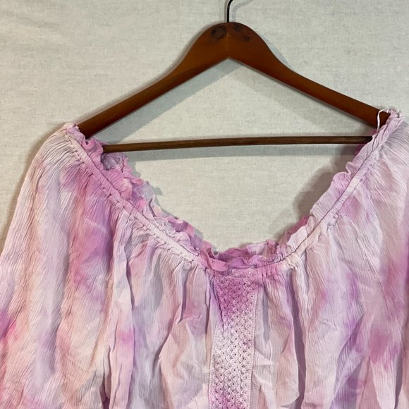 Relaxx Shirt Women’s Plus Size 3XL Purple  Embroidered Top 100% Rayon - Picture 7 of 10